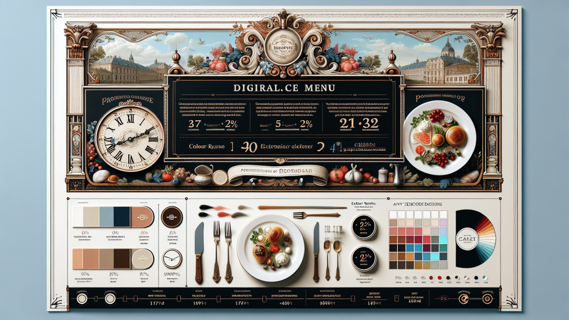 Меню борд. фьюжн-ресторан. барокко стиль.