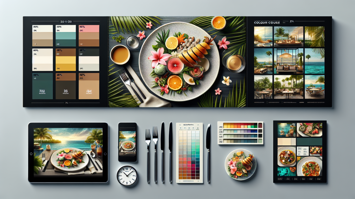 Меню борд. шаурмичная. тропический стиль.