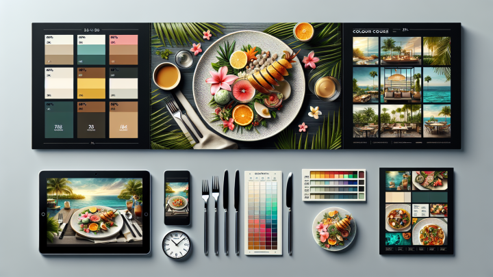 Меню борд. шаурмичная. тропический стиль.