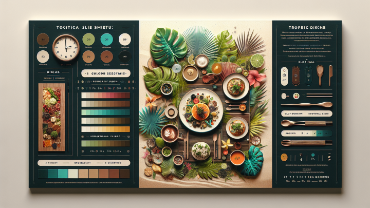 Меню борд. шаурмичная. тропический стиль.