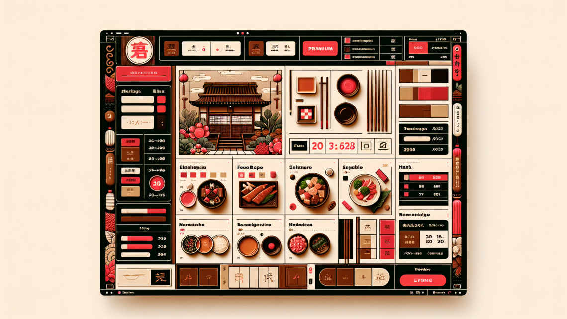 Меню борд. автомат-кафе. азиатский стиль.