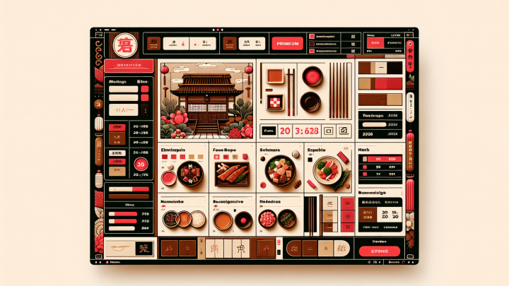 Меню борд. автомат-кафе. азиатский стиль.