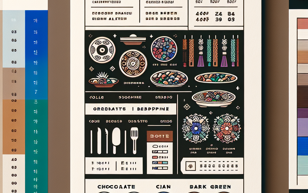 Меню борд. ресторан. восточный стиль.