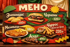 Меню борд. детское-кафе. авангард стиль.