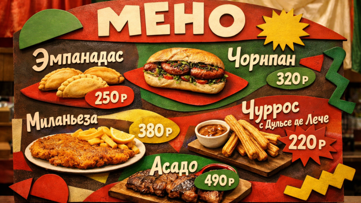 Меню борд. детское-кафе. авангард стиль.