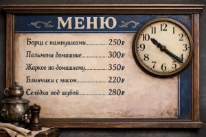 Меню борд. крошечные-рестораны. классика стиль.