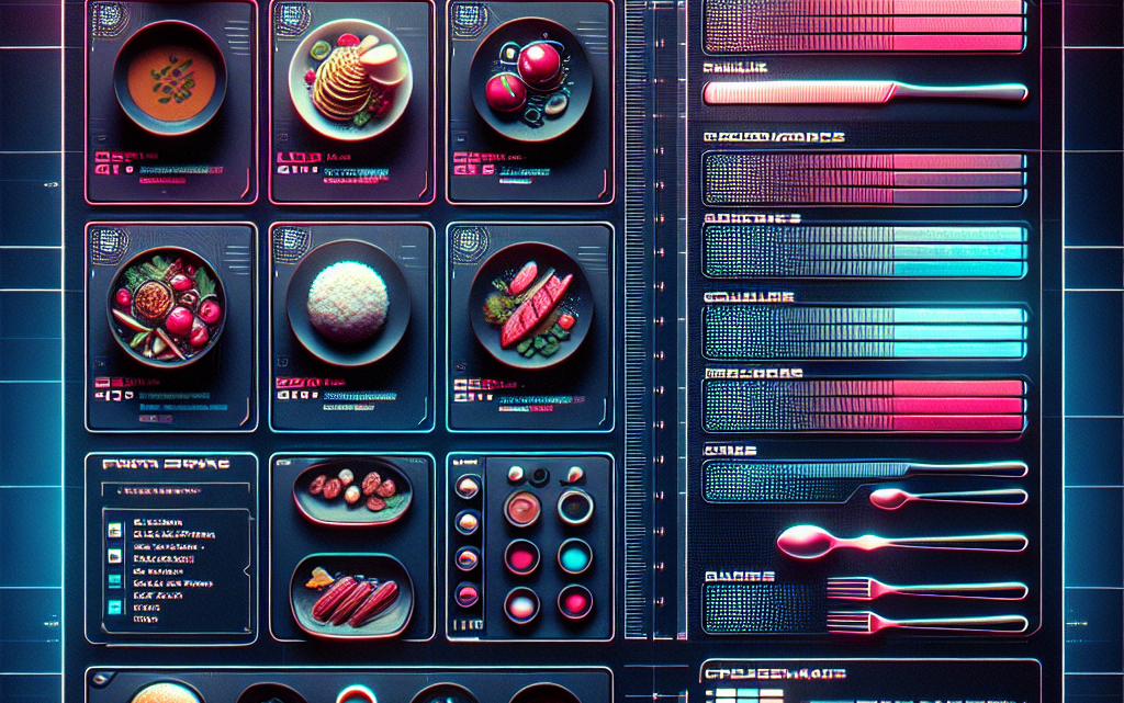 Меню борд. киберкафе. киберпанк стиль.