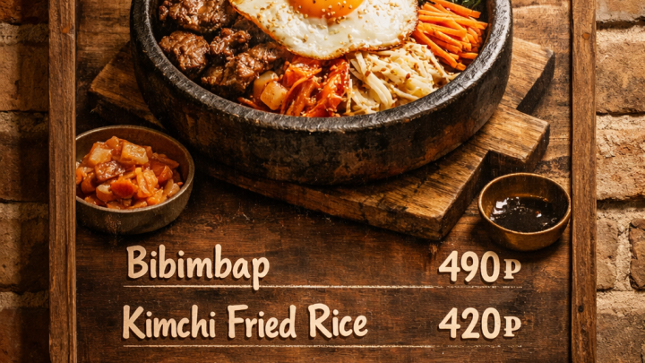 Меню борд. кафе. лофт стиль.