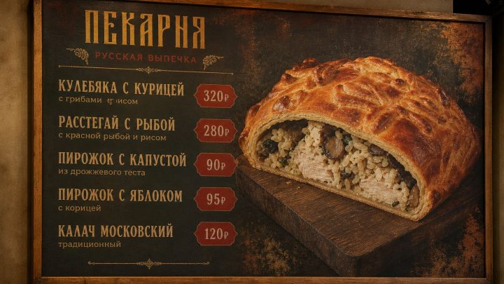 Меню борд. пекарня. авангард стиль.