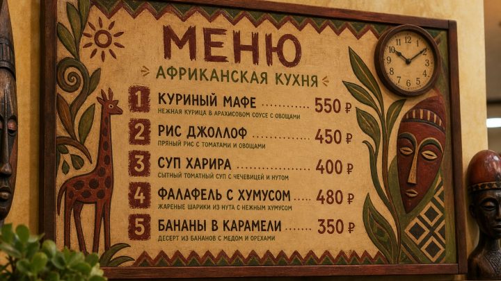 Меню борд. детское-кафе. авангард стиль.