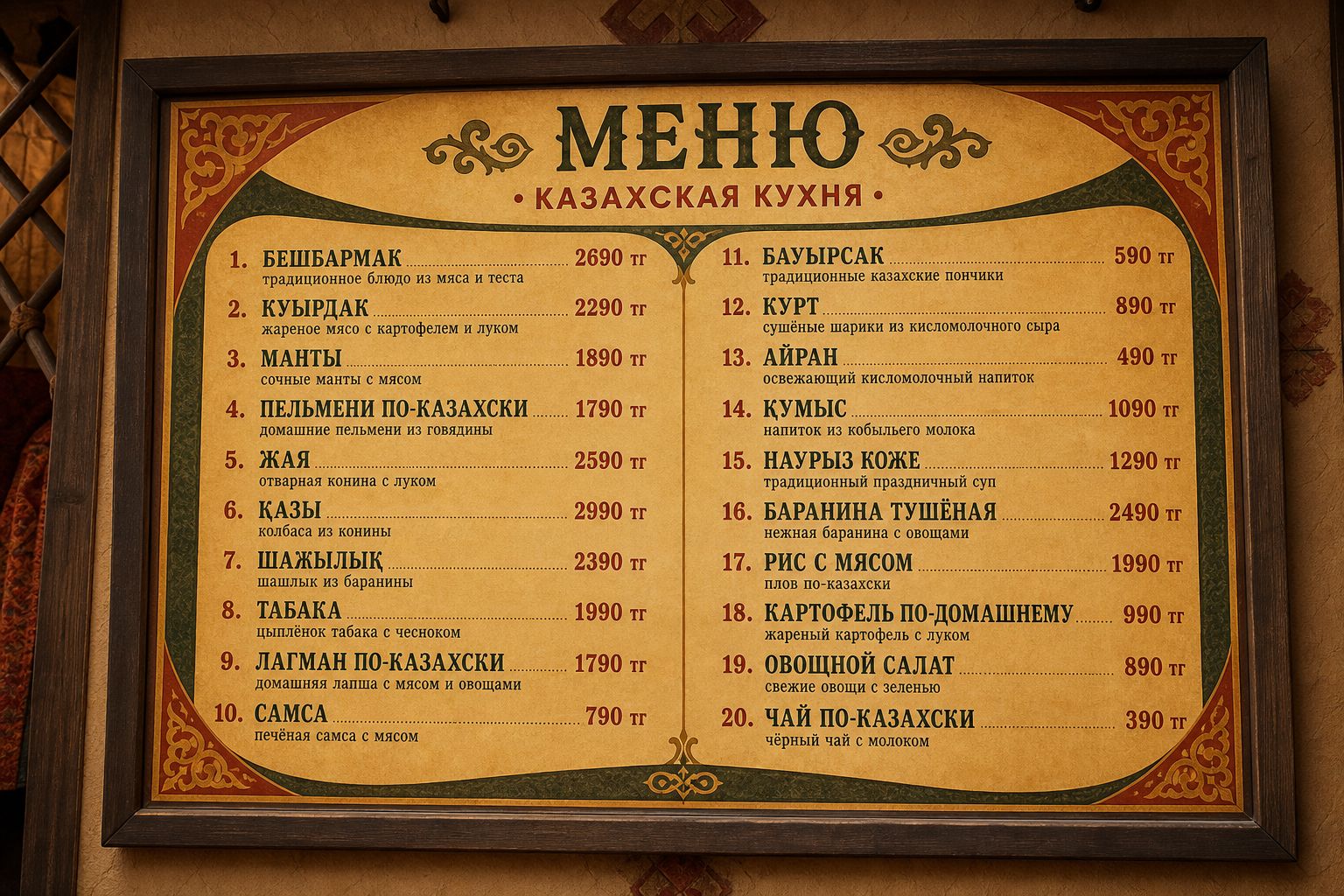Меню борд
