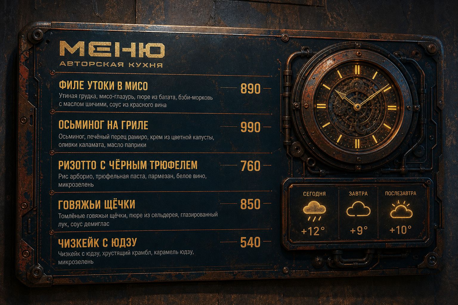 Меню борд