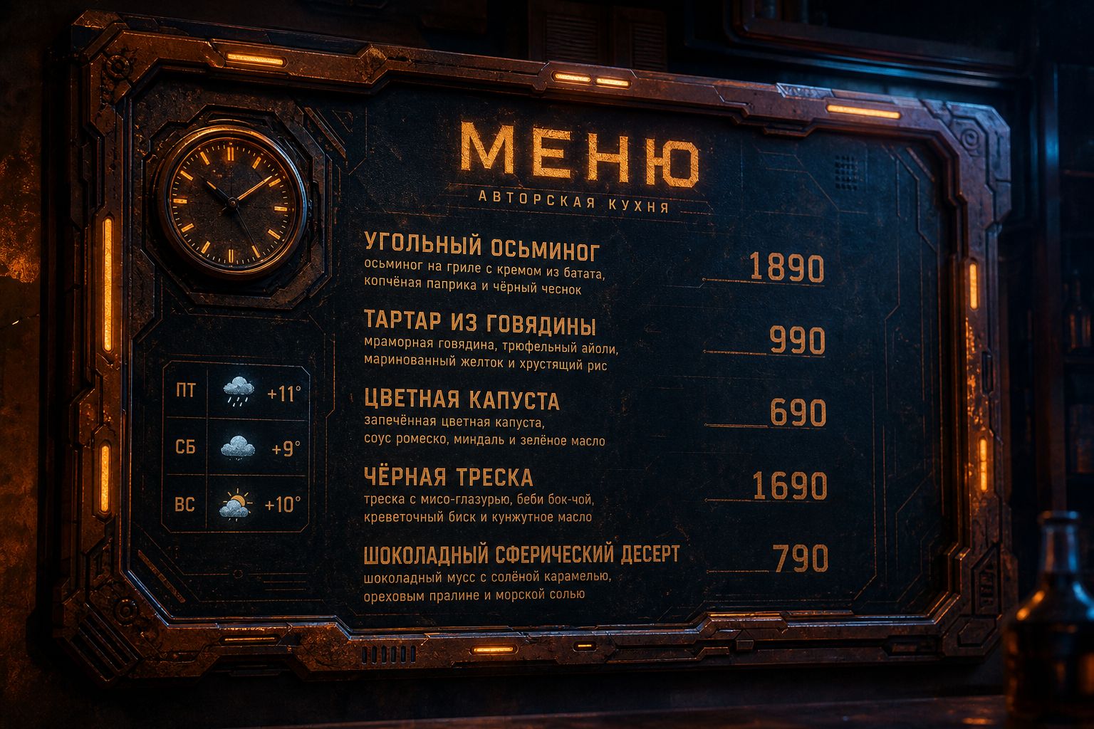 Меню борд