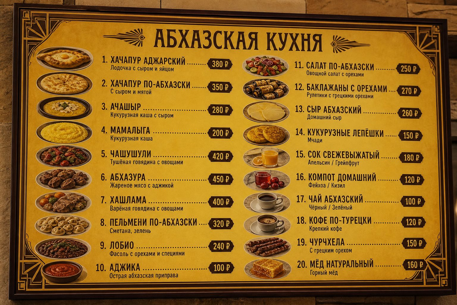Меню борд