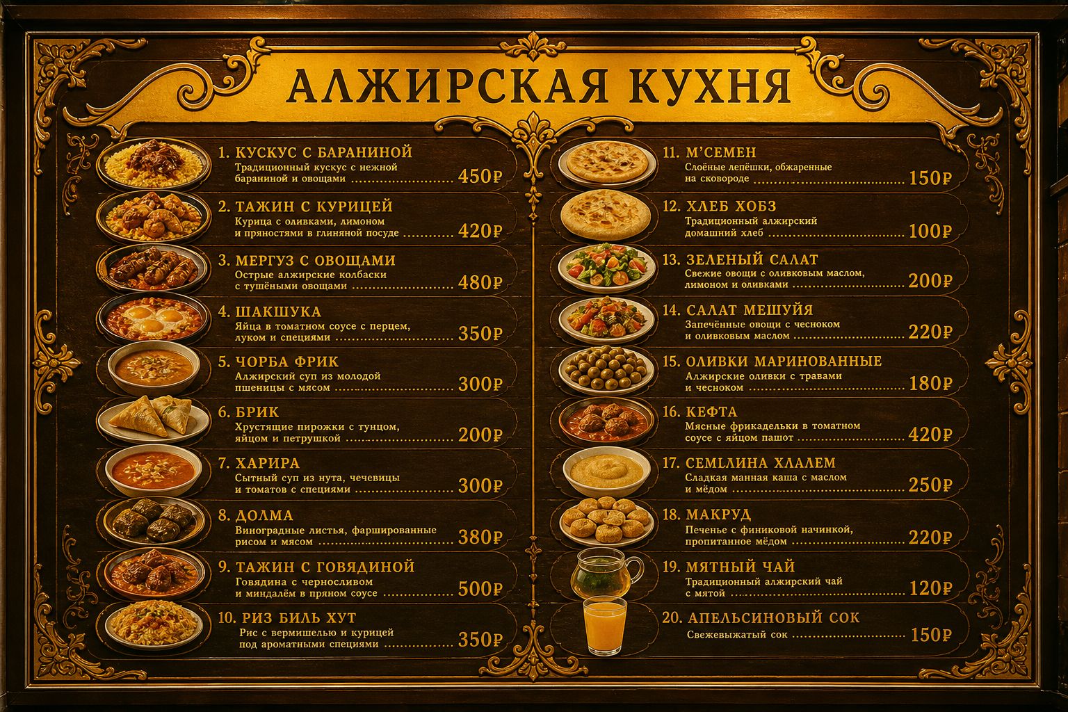 Меню борд