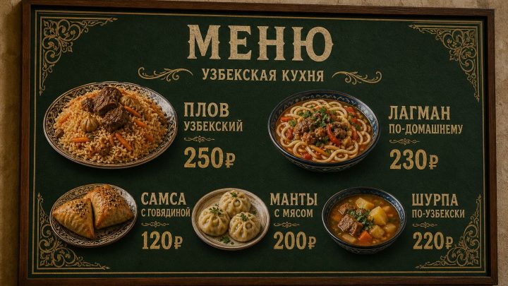 Меню борд. автомат-кафе. кавказский стиль.