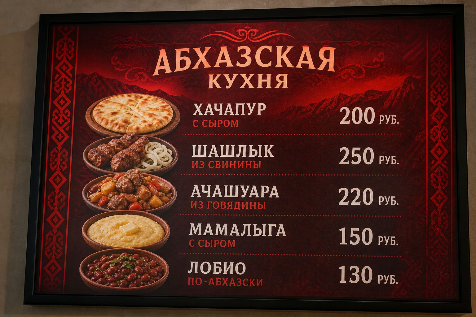 Меню борд